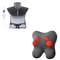 BOB AND BRAD EZBack Back Massager with Heat and Electric Heating Pad for Back Neck and Shoulders