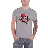 Mayday Parade Unisex Tee: Heart and Flowers - Large - Grey