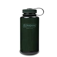 Nalgene Monochrome BPA-Free Recycled Reusable Water Bottle for Backpacking, Hiking, Gym - 32 oz Shatterproof Jade