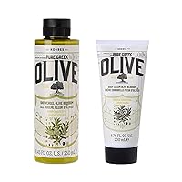 Pure Greek Olive Blossom Hydrating Body Care Duo, includes Olive Body Cream 6.76 fl oz and Olive Shower Gel 8.45 fl oz in the scent Olive Blossom, 2 Piece Set