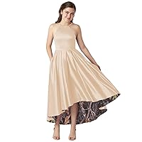 Camo Prom Banquet Party Dress High Low Wedding Guest Formal Dresses Halter
