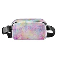 Florals Tie Dye Belt Bag for Women Men Water Proof Hip Bum Bag with Adjustable Shoulder Tear Resistant Fashion Waist Packs for Outdoor Sports