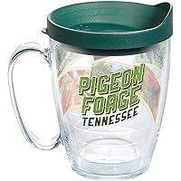 Tervis Tennessee - Pigeon Forge Collage Tumbler with Wrap and Hunter Green Lid 16oz Mug, Clear