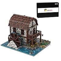 Medieval Building Blocks, MOC-169846 Medieval Watermill Construction Architecture Model Set, Modular Building for Adults and Kids, 3268PCS