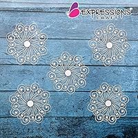 Expressions Craft ORNAMENTALS Round Motif Chipboard Cutouts & Embellishments for Greeting Cards, Layouts, Mixed Media, Scrapbooking, Cardmaking, Inviatation Cards & Other DIY Crafts