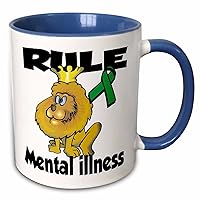 3dRose Rule Mental Illness Awareness Ribbon Cause Design - Mugs (mug_116091_6)