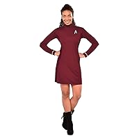 Vibrant Red Women's Star Trek Beyond Uhura Small Polyester Costume (6-8) - 1 Set - Perfect for Cosplay & Events