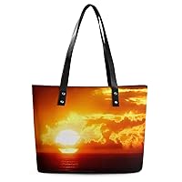 Womens Handbag Sunset Leather Tote Bag Top Handle Satchel Bags For Lady