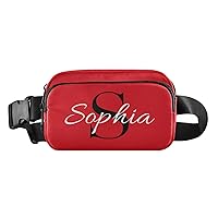 Custom Red Fanny Pack for Women Men Personalizied Belt Bag Crossbody Waist Pouch Waterproof Everywhere Purse Fashion Sling Bag for Workout Hiking