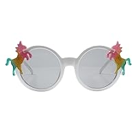Unicorns Design Girl's Round Circle Sunglasses Kid's Fashion UV 400