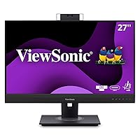 ViewSonic VG2757V-2K 27 Inch 1440p Video Conference Docking Monitor with Windows Hello Compatible IR Webcam, Advanced Ergonomics, and 90W USB C for Home and Office
