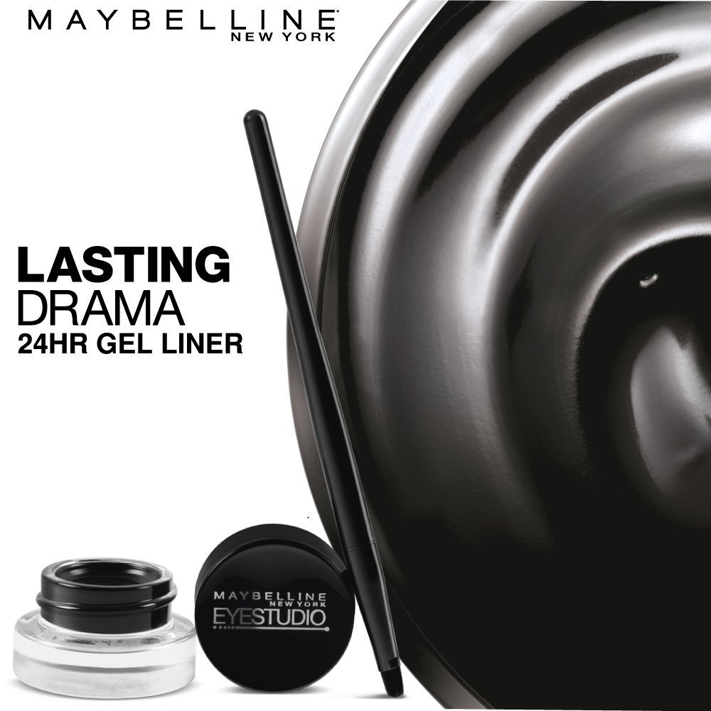 Maybelline New York Makeup Eyestudio Lasting Drama Gel Eye Liner, Blackest Black, Waterproof, 0.106 Ounce,Pack of 1