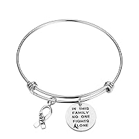 BNQL in This Family Nobody Fights Alone Bracelet Necklace Cancer Awareness Gifts