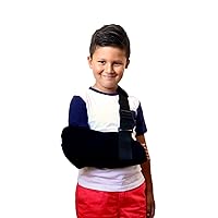 Soles Pediatric Arm Sling with Padded Shoulder Strap, Black, Small
