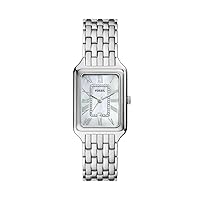 Fossil Raquel Women's Watch with Rectangular Case and Stainless Steel Bracelet or Leather Band