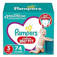 Pampers Cruisers 360˚ Fit Diapers Size 3, 74 Count, SUPER