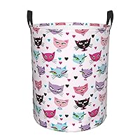 Carttoon Cat Waterproof Oxford Fabric Laundry Hamper,Dirty Clothes Storage Basket For Bedroom,Bathroom
