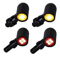 QUASCO Front Rear Motorcycle Turn Signals, Mini Size Led Brake Tail Lights Universal Compatible with Harley Honda Kawasaki Suzuki Triumph Yamaha