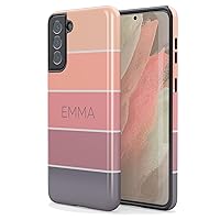 Custom Name Blush Ombre Rainbow Personalized Name Phone Case, Designed for Samsung Galaxy S24 Plus, S23 Ultra, S22, S21, S20, S10, S10e, S9, S8, Note 20, 10