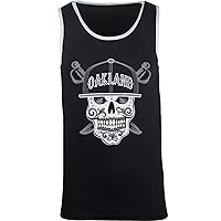 ShirtBANC Mens Day of The Dead Sugar Skull Oakland and Vegas Tank Top, S-3XL
