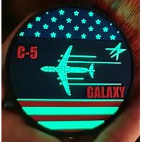 Lockheed Martin® C-5 Galaxy® Flag GITD PVC Patch – with Hook and Loop, Officially Licensed, 3