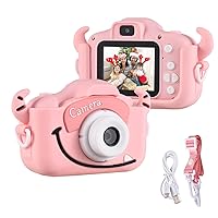 Camera,Mini Cartoon Digital Camera 1080P Digital Video Camera for Dual Lens 2.0 Inch IPS Screen Built-in Battery Cute Photo Frames Interesting Games with Neck Strap Birthday for