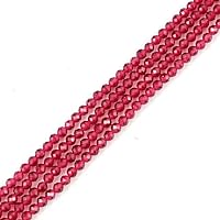 5 Strands Adabele Natural Garnet Red Jade Healing Gemstone 3mm (0.12 Inch) Small Tiny Faceted Round Spacer Loose Stone Beads (625-675pcs) for Jewelry Craft Making GH3R-3