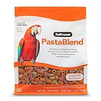 ZuPreem PastaBlend Bird Smart Pellets Food for Large Birds, 3 lb Bag - Made in The USA, Daily Nutrition, Essential Vitamins, Minerals, for Amazons, Macaws, Cockatoos