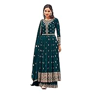Green Punjabi Georgette Anarkali Palazo Salwar Kaeez Indian Wedding Dress 7378