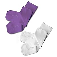 Seamless Sensitivity Socks - 2 Pack (Purple & White, Large)