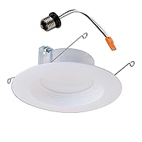 Halo 5-inch and 6-inch LED Retrofit Baffle Downlight, 3000K Soft White Recessed Lighting