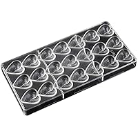 1pc Polycarbonate Chocolate Mold for Pralines Truffles Sweets Candies Bonbons Heart Shape Candy Chocolate Moulds Baking Pastry Tools,Clear,One Size