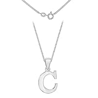 Tuscany Silver Women's Sterling Silver Initial Pendant on Curb Chain of Length 46 cm/18 Inch