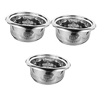 BESTOYARD 3pcs Rice Cooker Liner Electric Cooker Supplies Steel Rice Cooker Rice Cooking Pan Cooker Inner Pots Stainless Rice Cooker Kitchen Accessory Slow Cooker Stainless Steel Universal