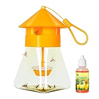 Outdoor Fly Traps with Natural Fruit Fly Bait Refill,Reusable Fruit Flies Trap Jar for Fruit and Vegetable Garden(Only Catch Fruit Trees and Melon Vines Fly)