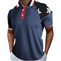 4th of July Shirts for Men Button Up Slim Fit American Flag Bowling Shirt Fourth of July Shirts Independence Day