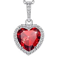 FaithHeart Luxury Sterling Silver Birthstone Pendant Necklace for Women with Delicate Gift Packaging for Love