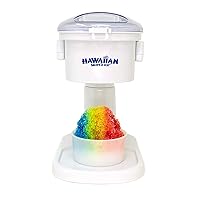 Hawaiian Shaved Ice Kid-Friendly S700 Classic Snow Cone and Shaved Ice Machine with Instruction Manual, Tip Card, and 1-year Manufacturer’s Warranty, 120V, White