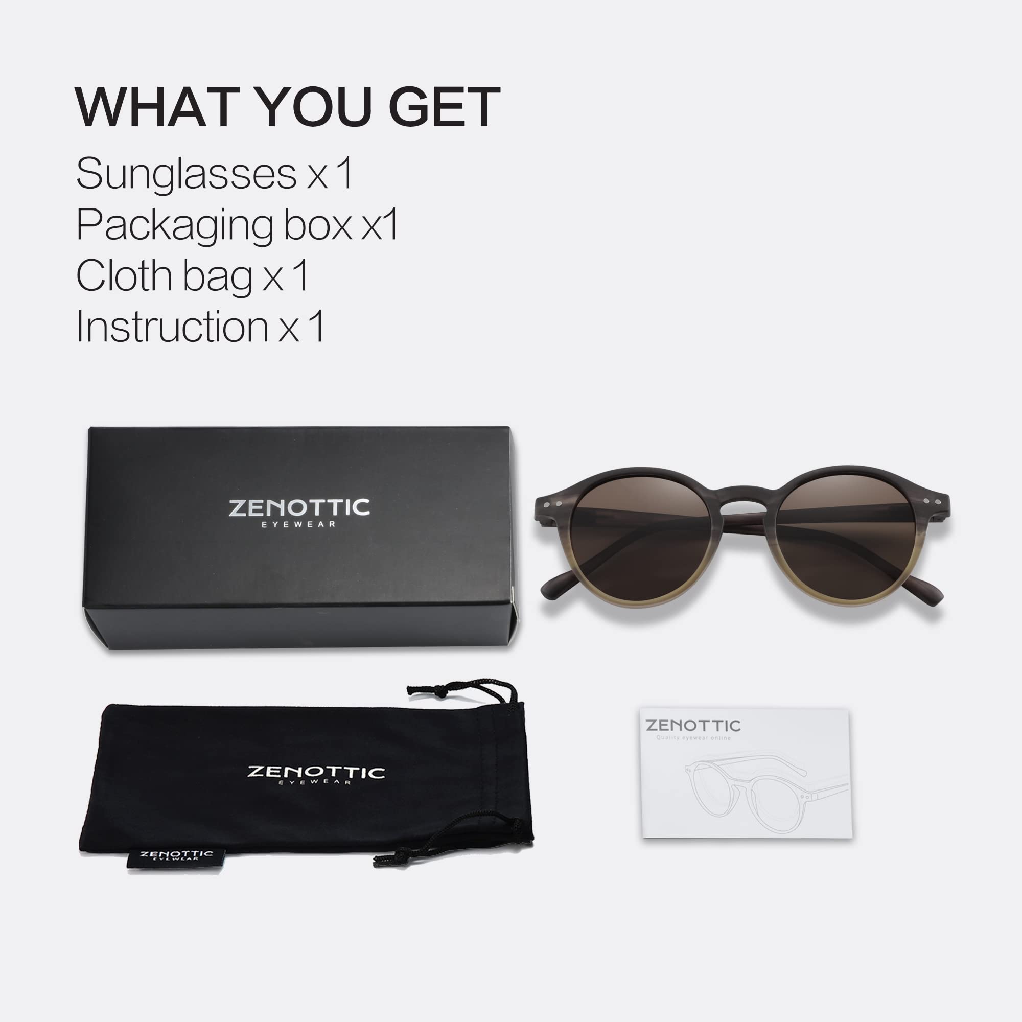 ZENOTTIC Polarized Round Sunglasses, Stylish Sunglasses for Men and Women Retro Classic, Multi-Style Selection