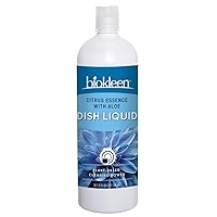 Biokleen Dish Liquid Soap, Dishwashing, Hand Moisturizing, Eco-Friendly, Non-Toxic, Plant-Based, No Artificial Fragrance, Colors or Preservatives, Citrus & Aloe, 32 Ounces (Pack of 12)