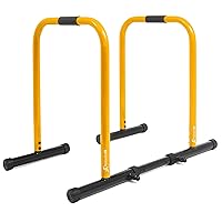 ProsourceFit Dip Stand Station, Heavy Duty Ultimate Body Press Bar with Safety Connector for Tricep Dips