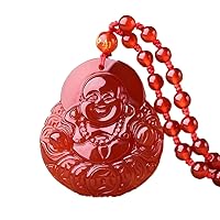 Natural agate Stone Handmade Carved Lucky Happy laughter Maitreya Buddha Pendants Amulet Necklaces