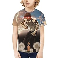 Baki The Grappler Boys and Girls T-Shirt Novelty Fashion Tops Kids Shirt Anime Short Sleeves
