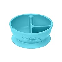 green sprouts Learning Bowl | Helps toddler develop independent eating skills | Heat-resistant silicone, Suction cup base with easy-release tab, 3 sections marked to measure portions, Dishwasher safe