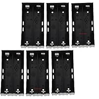 18650 Battery Case Holder, 6 Pcs 2 Slots x 3.7V DIY Battery Storage Box, in Parallel Black Plastic Batteries Case with Pin for 2 x 18650