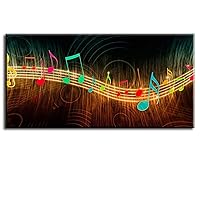 Music Wall Art for Bedroom, PIY Modern Musical Note Canvas Prints, Beautiful Notes Beating on Staff Picture Decor (Waterproof, Bracket Mounted Ready to Hang, 30x60 Extra Large)