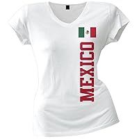 Old Glory - World Cup Mexico Juniors V-Neck T-Shirt - Medium White
