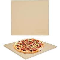 Pizza Stone for Oven and BBQ Grill, 13 inch Square Bread Baking Stone, Heavy Duty Large Ceramic Pizza Pan for Baking Pie Cookie and Cheese