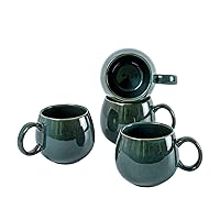 UNICASA Coffee Mugs Set, 18oz Ceramic Jumbo Mugs Set of 4, Porcelain Cereal, Soup Cups with Handles for Coffee, Tea, Milk, Latte and Cocoa, Microwave Safe - Reactive Olive…