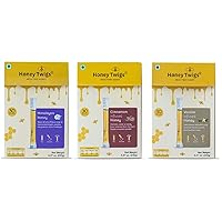 Honey Twigs - Pure Honey Sticks Pack | Pure Himalayan, Cinnamon, Vanilla Flavoured Combo - 90 Count (30 straws each) |100% Natural, On the Go, Mess-Free